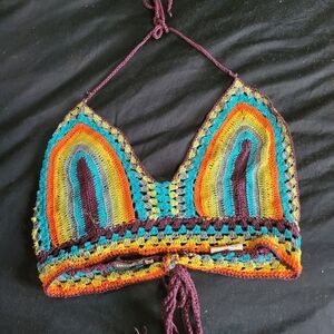 Colorful Crochet Halter Top